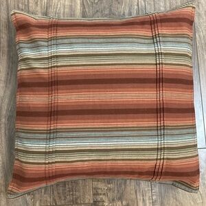 EUC Nautica Home Feather Throw Pillow with Muted Sunset Stripes 16” x 16”